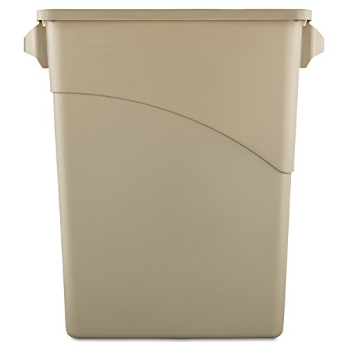 Rubbermaid Commercial RCP 3541 BEI Slim Jim Waste Receptacle, Rectangular, Plastic, 15.875 gal, Beige