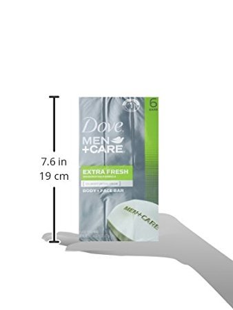 Dove Men+Care Body and Face Bar, Extra Fresh 4 oz, 6 Bar
