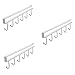 Alliebe 3pcs Mug Cups Wine Glasses Storage Hooks Kitchen Utensil Ties Belts and Scarf Hanging Hook Rack Holder Under Cabinet Closet Without Drilling(White)