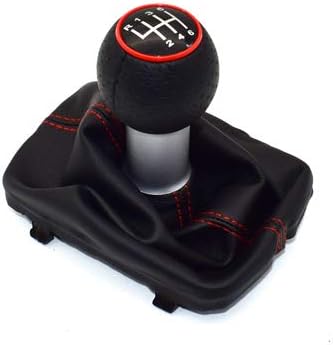 Lannmart 6 Speed 5 Speed Gear Shift Stick Lever Knob Gaiter Gaitor Boot Cover for Audi /A3 /S3 8L 2001 2002 2003
