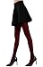 HeyUU Women's 80 Denier Soft Opaque Tights, High Waist Solid Color Footed Pantyhose 20+ Colors Burgundy
