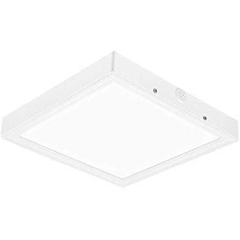 Hykolity 20W Quick Mount LED Canopy Light,12x12 inch, 2205lm Outdoor LED Parking Garage Lights, Low Bay Soffit Lighting Fixture for Apartment Carport, 5000K, 0-10V Dimmable [70W MH Equivalent]