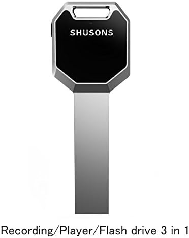SHUNSONS Digital Spy Voice Activated Operated Recorder Multifunctional Rechargeable Dictaphone Portable Music Player 8GB USB Flash Drive Silver