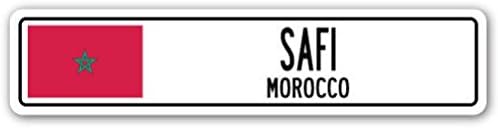 Safi Morocco Street Sign Moroccan Flag City Country Road Wall Gift 2PCS
