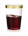 Stock Your Home Elegant Gold Rimmed 10 Oz Clear Plastic Cups (100 Pack) Fancy Disposable Party Cups - Gold Plastic Tumblers For Weddings, Parties And Everyday Use