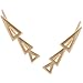 Humble Chic Triangle Ear Climbers - Arrow Shaped Cutout Ear Cuff Crawler Stud Earrings, Safe for Sensitive Ears, 14k Yellow Triangle, Gold Plated, Hypoallergenic