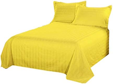 Comfy Cotton Cotton 210 TC Bedsheet (Yellow_King)