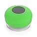 GJT®Wireless Bluetooth Waterproof Shower Speaker: 3.0 Speaker, Mini Water Resistant Wireless Shower Speaker, Handsfree Portable Speakerphone with Built-in Mic, 6hrs of playtime, Control Buttons and Dedicated Suction Cup for Showers, Bathroom, Pool, Boat, Car, Beach, & Outdoor Use(Green)
