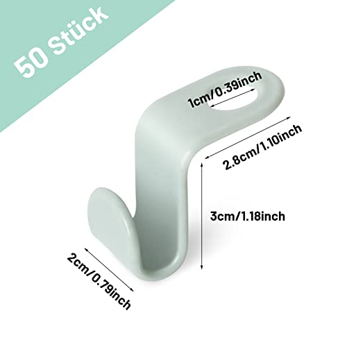BOZILY 50 Pack Space Saving Clothes Hanger Hook Connecting Hooks Hanging Hooks Clothes Hangers Green