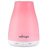 Essential Oil Diffuser 150ml by Natrogix Totem - Cool Mist Aroma Humidifier for Aromatherapy 7 Colors with Changing Colored LED Lights, Waterless Auto Shut-off and Adjustable Mist Mode w/ Free E-Book