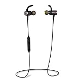 Parasom Bluetooth Headphones, A10 Magnetic Portable Wireless Sports in-Ear Stereo Sweatproof Earphones with Mic, Secure Fit for Sports/Workouts (Black/Grey)