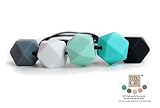 Designer Baby Teething Necklace for Mom by Toddle Turtle, BPA Free 100 % Organic Silicone Is Safe and Non Toxic,Ease Teething Pain Fast, Teether Toy, Fun Baby Shower Gift, Nursing Necklace