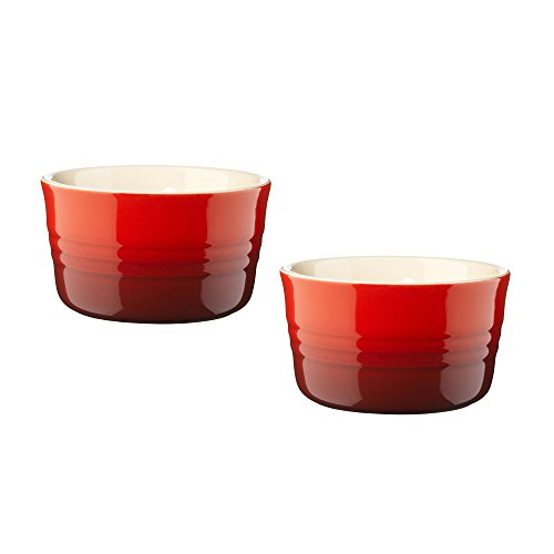 Click Here to See More Images Le Creuset Stoneware 7-3/4-Ounce 2-Piece Ramekin Set, Red