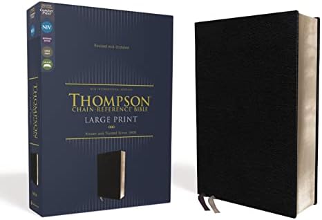 NIV, Thinline Bible, Giant Print, Bonded Leather, Black, Red