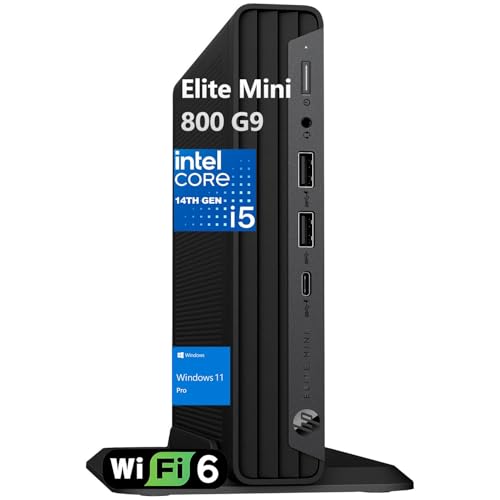 HP Elite Mini 800 G9 MFF PC Business Desktop Computer, 14th Gen Intel 14-Core i5-14500 (Beat i7-14700T), 32GB DDR5 RAM, 1TB PCIe SSD, WiFi 6, Type-C, 2 DisplayPorts, HDMI, Windows 11 Pro, Wendbo