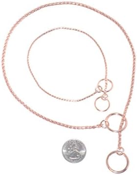 Haute Dauge Rose Gold Serpentine Slip Choke Chain collar 2 mm X 9 inches