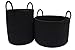 OrganiHaus Black Basket for Storage 20x13, Big Basket for Blankets for Living Room, Round Laundry Basket & Blanket Holder for Bedroom, Boho Blanket Basket, Pillow Basket & Toy Basket