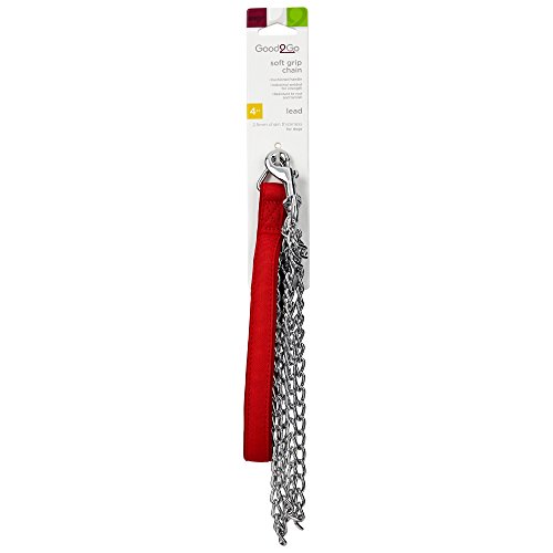 Petco Brand - Good2Go Soft Grip Chain Dog Leash, 4' L X 2.5mm W, Medium, Red