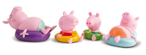 PEPPA PIG Packung mit 4 Figuren | Badespielzeug mit 4 Puppen, die im ...