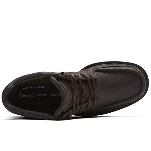 Rockport Men's Redemption Road Waterproof Moc Toe Boot- Dark Brown
