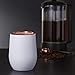 Premium Insulated Stainless Steel Wine Tumbler with Colored Lid and Straw | Matte Insulated Wine Glass | 18/8 Stainless Steel Insulated Wine Cup | Ceramic Interior