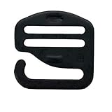 Package of Two (2) Black Metal 1 inch (25mm) G - Hook Wave Buckles