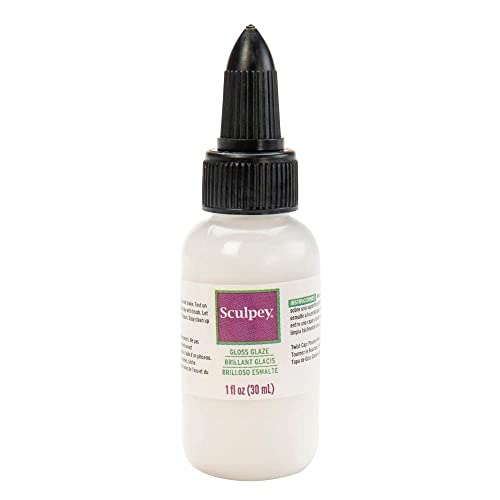 Sculpey® Gloss Glaze, Non Toxic, 1 fl oz. bottle with precise flow twist cap. Will add a glossy finish to your baked polymer oven-bake clay creations!