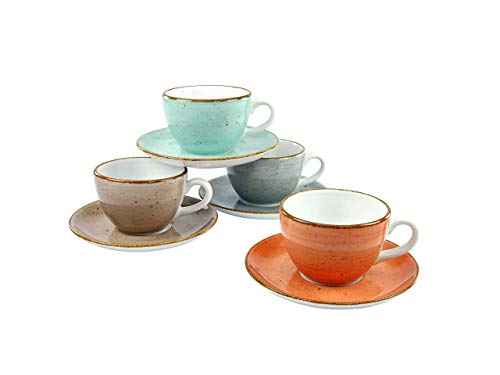 Creatable, 17725, Serie Vintage Nature, 8-teiliges Geschirrset, Kaffeetassen Set aus Porzellan, spülmaschinen- und mikrowellengeeignet, Made in Europe
