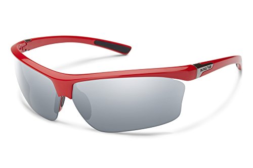 Suncloud Roadmap Sunglasses, Red Frame/Silver Mirror Polycarbonate Lens, One Size