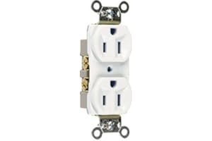 Legrand Pass & Seymour CRB5262WCC12 15 Amp Construction Specification Grade Duplex Receptacle Outlet, Back and Side Wire, White (1 Count)