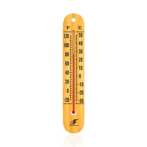 defull Extra Large 10.5-Inch Wood Thermometer Wall Thermometer Wooden Indoor Thermometer with Double Scales ℉&℃ Household Thermometer for Home Office Warehouse Greenhouse - Thumbnail 4
