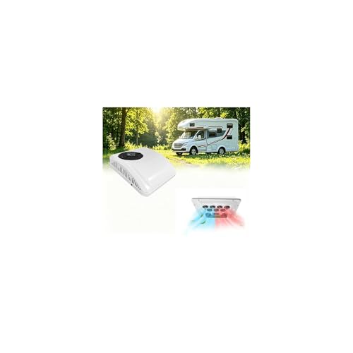 Aire Acondicionado Para Caravanas De 12 V en Techo 8000 BTU Con Calefacción, Enfriamiento Rápido y Calor, Ultra Delgado, Perfil Bajo, Ultra Silencioso, Unidad de CA de 12 V sin Conductos