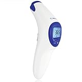 Medi-K Infrared Clinical Forehead Thermometer 3rd Generation Immediate Read Sensor Digital Fever Measurement Professional No Touch Readings for All Ages Liquid & Room Measure