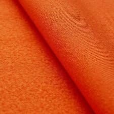 Jersey Backed Micro Fleece Sports Fabric Material For Textile Crafts Stretch - ORANGE
