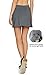 Cityoung Womens Athletic Pleated Golf Skirts with Pockets Tennis Skirt High Waisted with Shorts Running Workout Grey XL