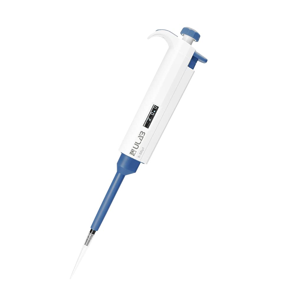 ULAB Single Channel Mechanical Pipettor, Adjustable Volume Micro Pipettes, Vol.Range.5-50μl, ULH1016