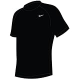 Nike Mens Solid Short Sleeve Rash Guard L Black