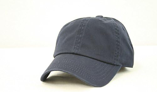 Plain Dad Hat Strapback Vintage Buckle Washed Cotton Ball Cap Unstructured (Navy)
