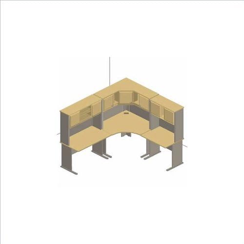 Bush Furniture Natural Cherry an Slate Advantage Series T-Shaped Corner Cubicle