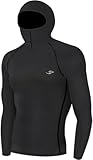 New 108 Take Five Mens Hoodie Mask Sports Compression Skin Tight Top Black (2XL)