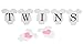 INNORU(TM) Twins Banner - Baby Shower, It's Twins Gender Reveal, Baby Girl's 1st 2nd 3rd Birthday Banner Party Decorations