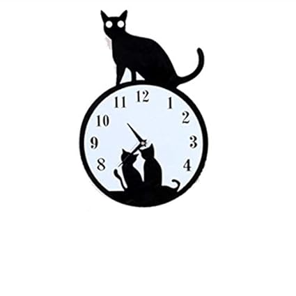 Amazon Com Hbsc Wall Clock Fashion Creative Cat Wall Clock
