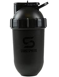 ShakeSphere Tumbler: Protein Shaker Bottle, 24oz â— Capsule Shape Mixing â— Easy Clean Up â— No Blending Ball or Whisk Needed â— BPA Free â— Mix & Drink Shakes, Smoothies, More â— Glossy/Black