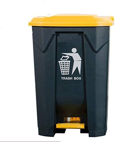 Lshgj ゴミ箱 おしゃれ 屋外の廃棄物ごみ箱屋外のゴミ箱屋内大型プラスチックカバードペダルゴミ箱キッチンコミュニティホテル酷いビン50l 80l 100lモール商業廃棄物リサイクル堆肥ビン Color Yellow Size 80l Modernzeg Hu