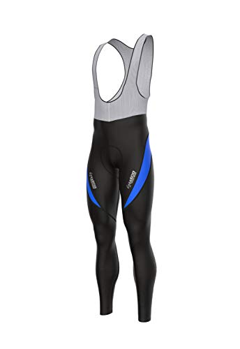 Zimco Men Road Cycling Super Roubaix Bib Tights Thermal Bicycle Bib Pants (S, Blue) - Thumbnail 7