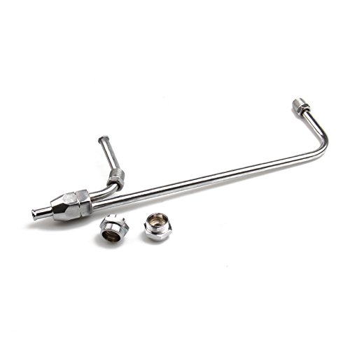 Big-Autoparts Chrome Gas Fuel Line Kit Dual Inlet 3/8 inch for 4-barrel Holley 4150 Carburetors