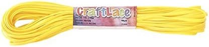 CraftLace Hank Craft Lace for Lanyards and Craft Work, Neon Yellow