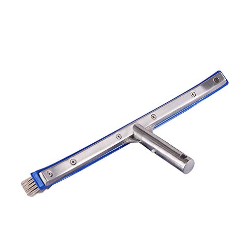 Heavy Duty 18'' Aluminum Swimming Pool Brush Stainless Steel Wire Bristle Pool Brush for Walls,Tiles & Floors Curved Cleaning Brushes