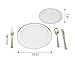 125 Pieces Premium Quality Heavyweight Tableware/Elegant Plastic Disposable dinnerware: 25 Dinner Plates, 25 Salad or Dessert Plates & 25 Polished Gold Forks Knives & Spoons - Bonus 25 Dessert Forks