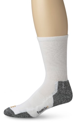 PowerSox Men's Power-Lites 3-Pack Crew Socks with Moisture Control White Shoe Size: 9-12.5